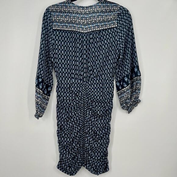 Veronica Beard Zaria Long Sleeve Mini Dress Ruched Floral Silk Bodycon US 0 - Picture 7 of 11